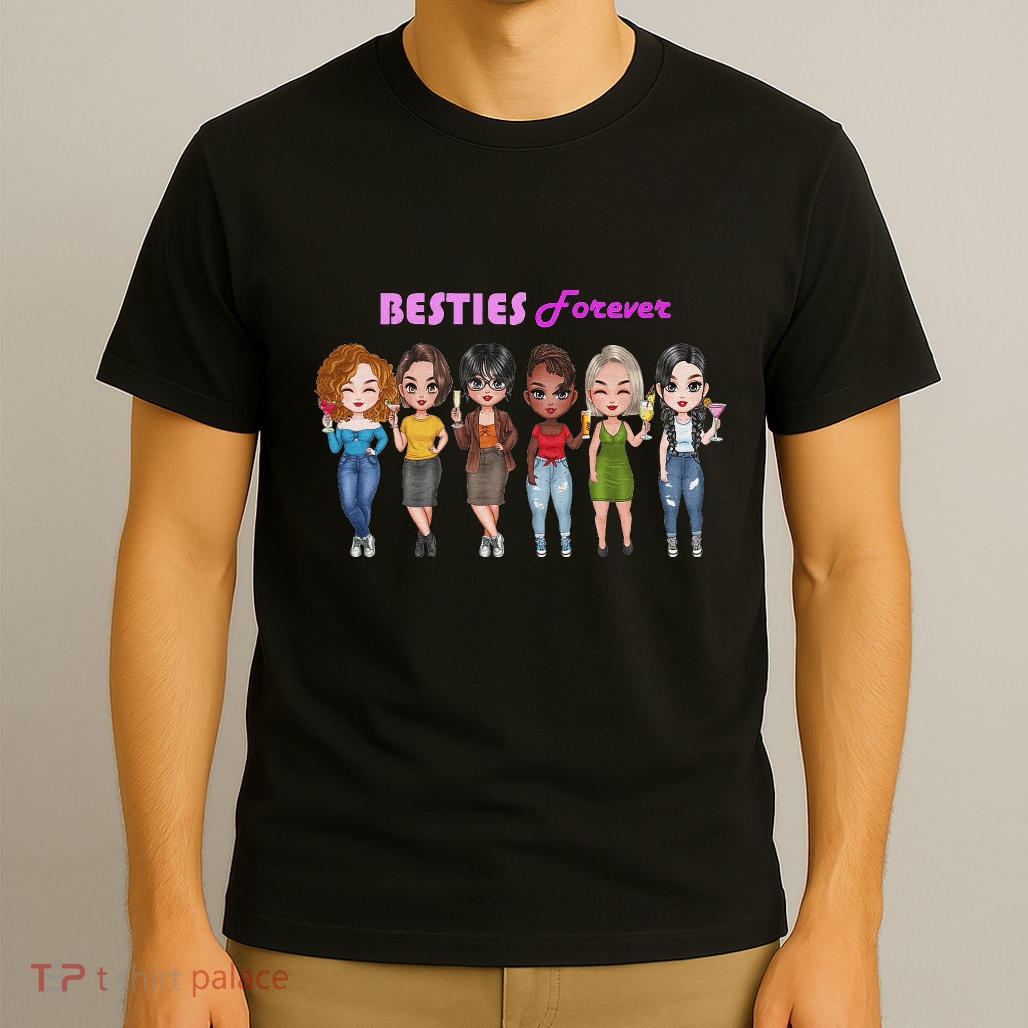 Besties Forever Bff Best Friends Drinking Buddies T-Shirt