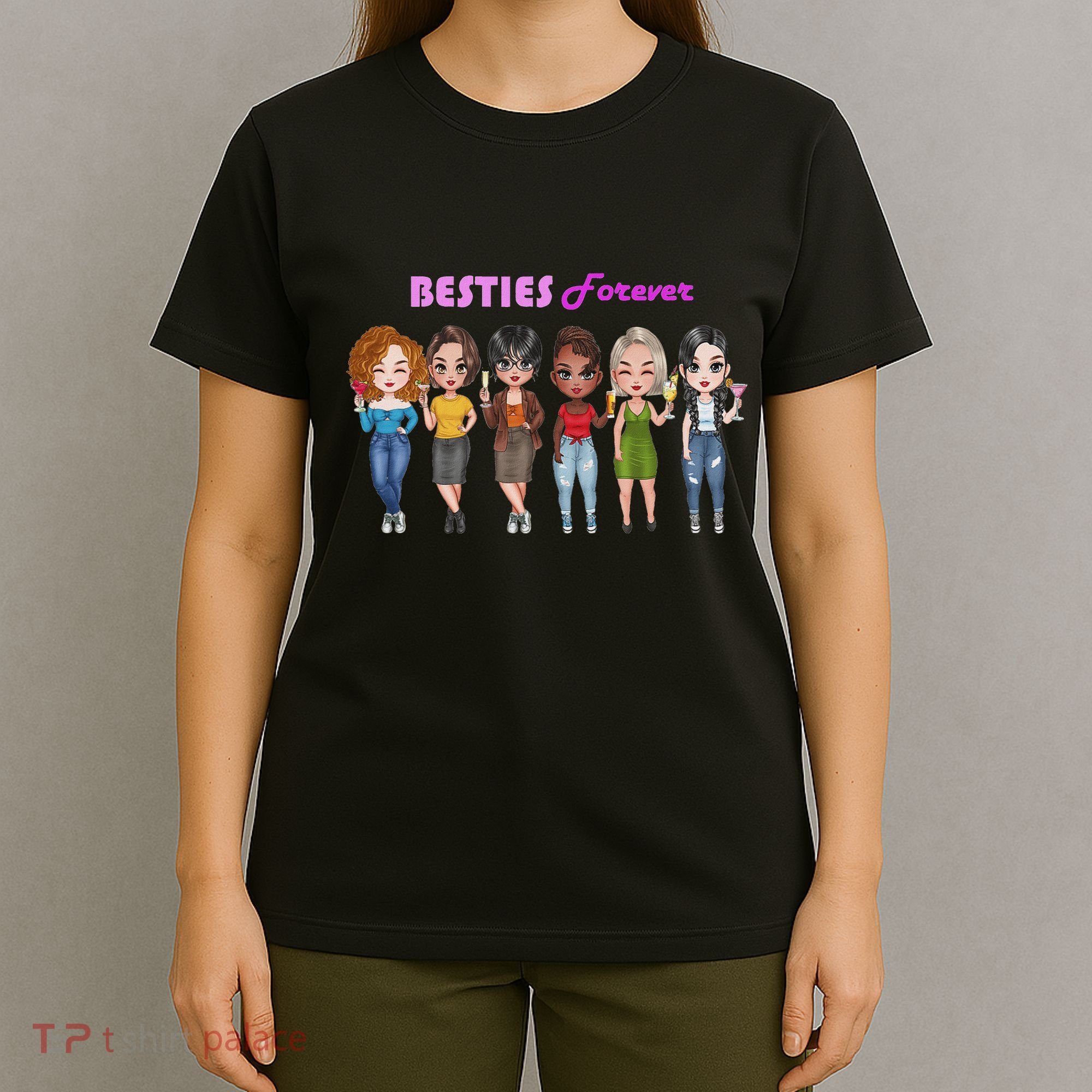 Besties Forever Bff Best Friends Drinking Buddies T-Shirt