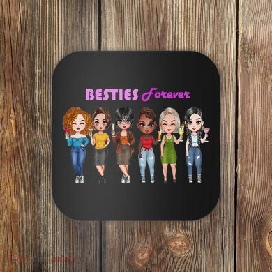 Besties Forever Bff Best Friends Drinking Buddies Coaster