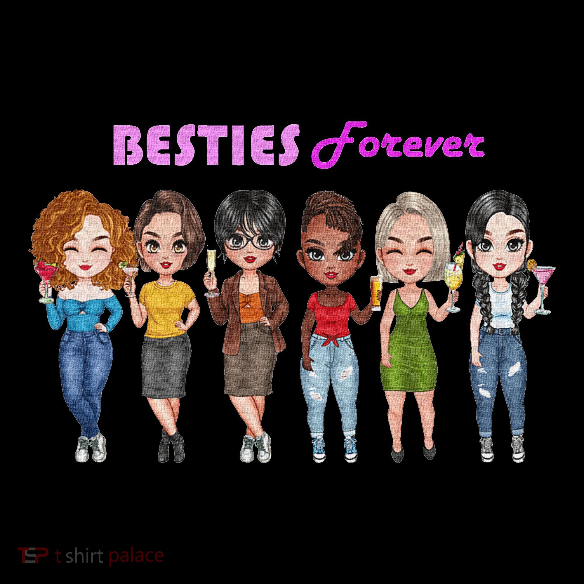 Besties Forever Bff Best Friends Drinking Buddies Women's Hoodie