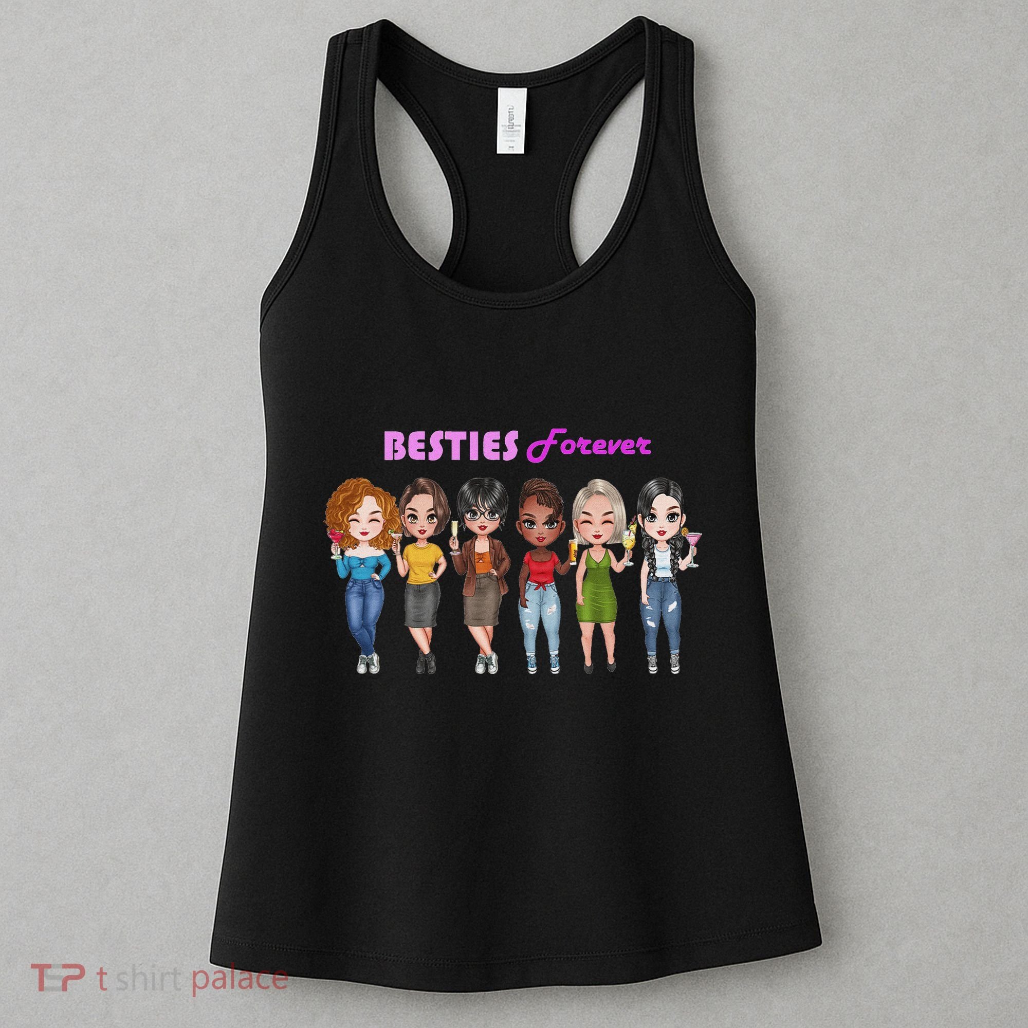 Besties Forever Bff Best Friends Drinking Buddies Women's Tank Top