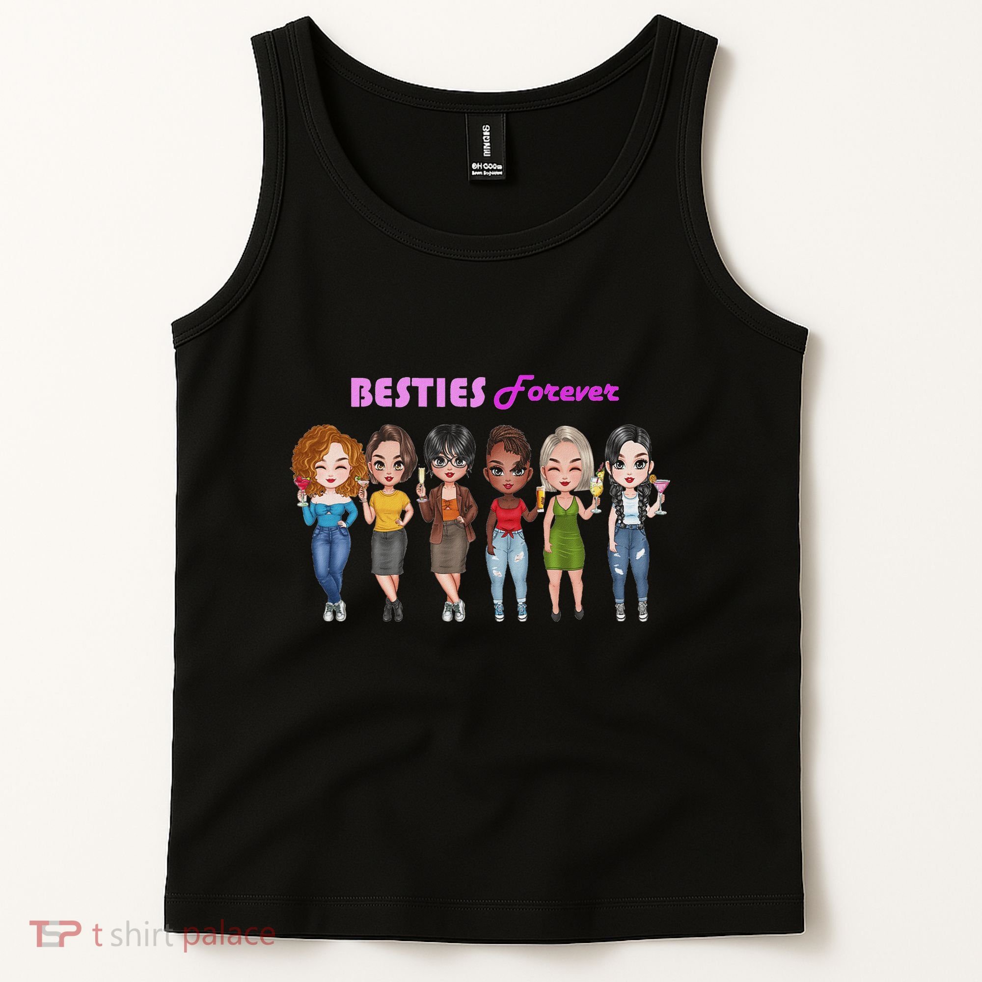 Besties Forever Bff Best Friends Drinking Buddies Tank Top