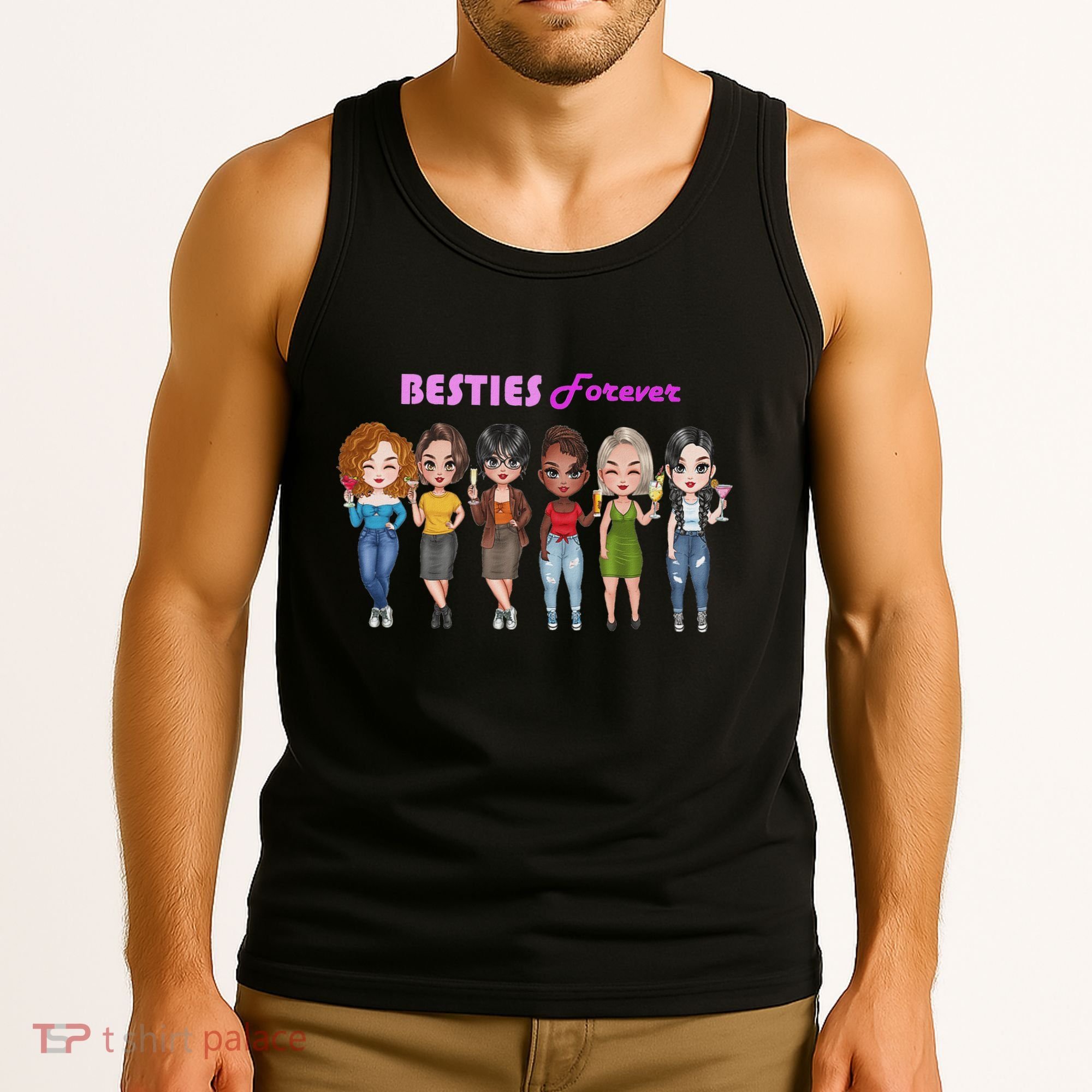 Besties Forever Bff Best Friends Drinking Buddies Tank Top