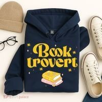 Booktrovert Funny Book Lover Reading Hoodie thumb 4