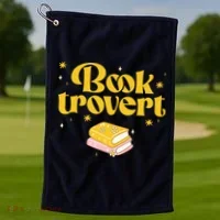 Booktrovert Funny Book Lover Reading Golf Towel thumb 1