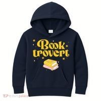 Booktrovert Funny Book Lover Reading Kids Hoodie thumb 0