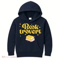 Booktrovert Funny Book Lover Reading Kids Hoodie thumb 0