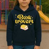 Booktrovert Funny Book Lover Reading Kids Hoodie thumb 3