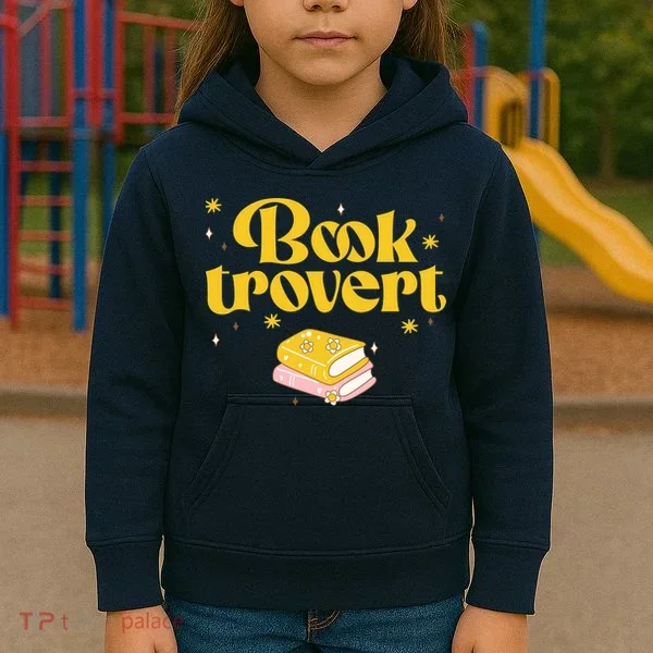 Booktrovert Funny Book Lover Reading Kids Hoodie