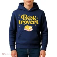 Booktrovert Funny Book Lover Reading Kids Hoodie thumb 4