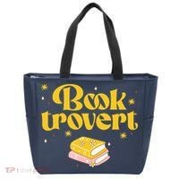 Booktrovert Funny Book Lover Reading Tote Bag thumb 0