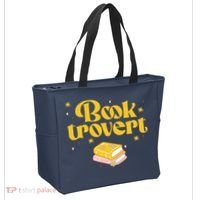 Booktrovert Funny Book Lover Reading Tote Bag thumb 2