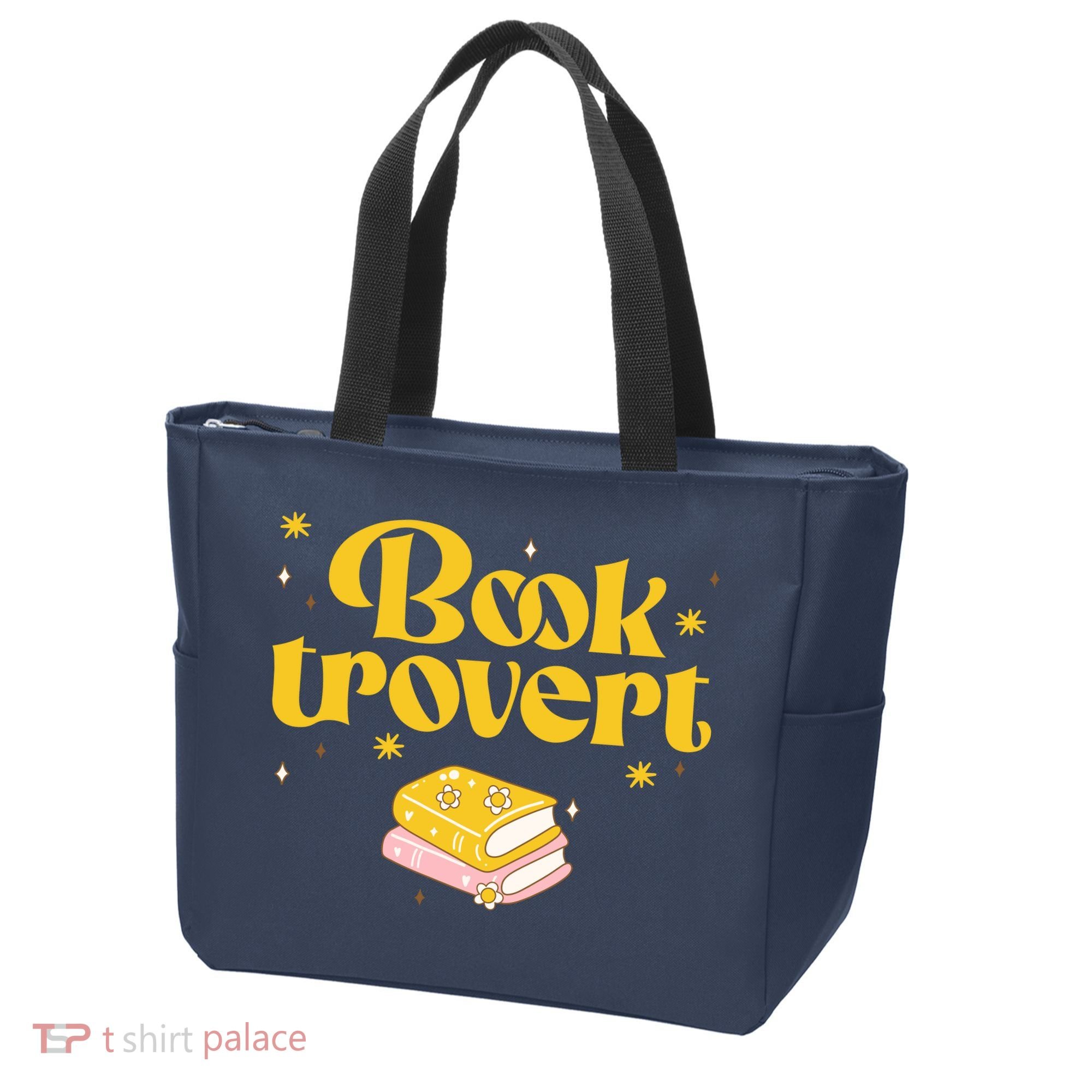 Booktrovert Funny Book Lover Reading Tote Bag