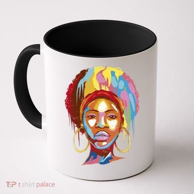 Black Female Color Drip Coffee Mug