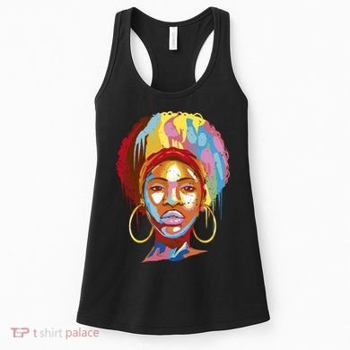 Black Female Color Drip Women's Tank Top