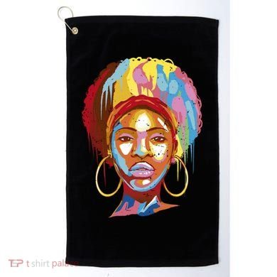 Black Female Color Drip Golf Towel