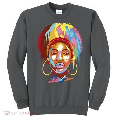 Black Female Color Drip Sweatshirt