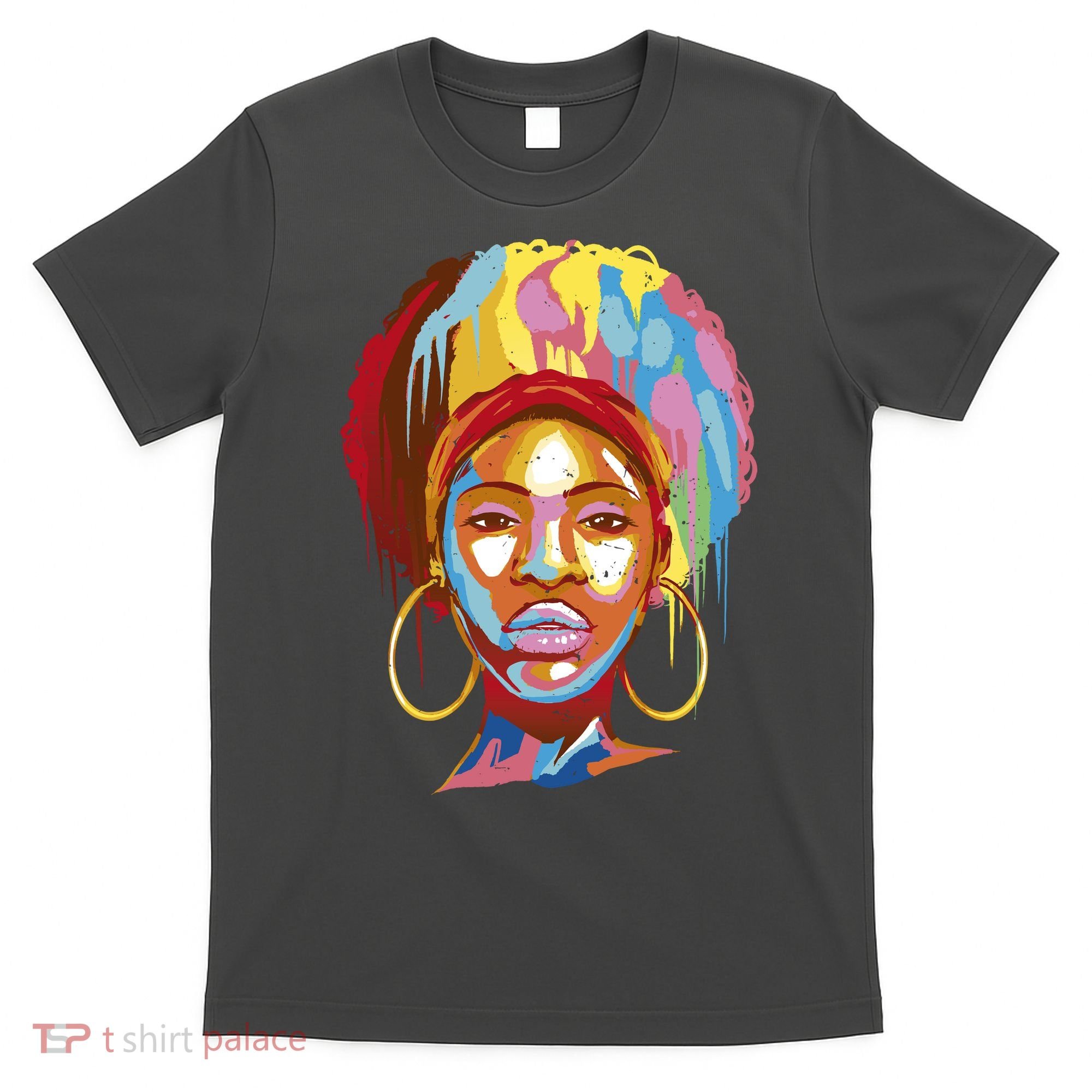 Black Female Color Drip T-Shirt