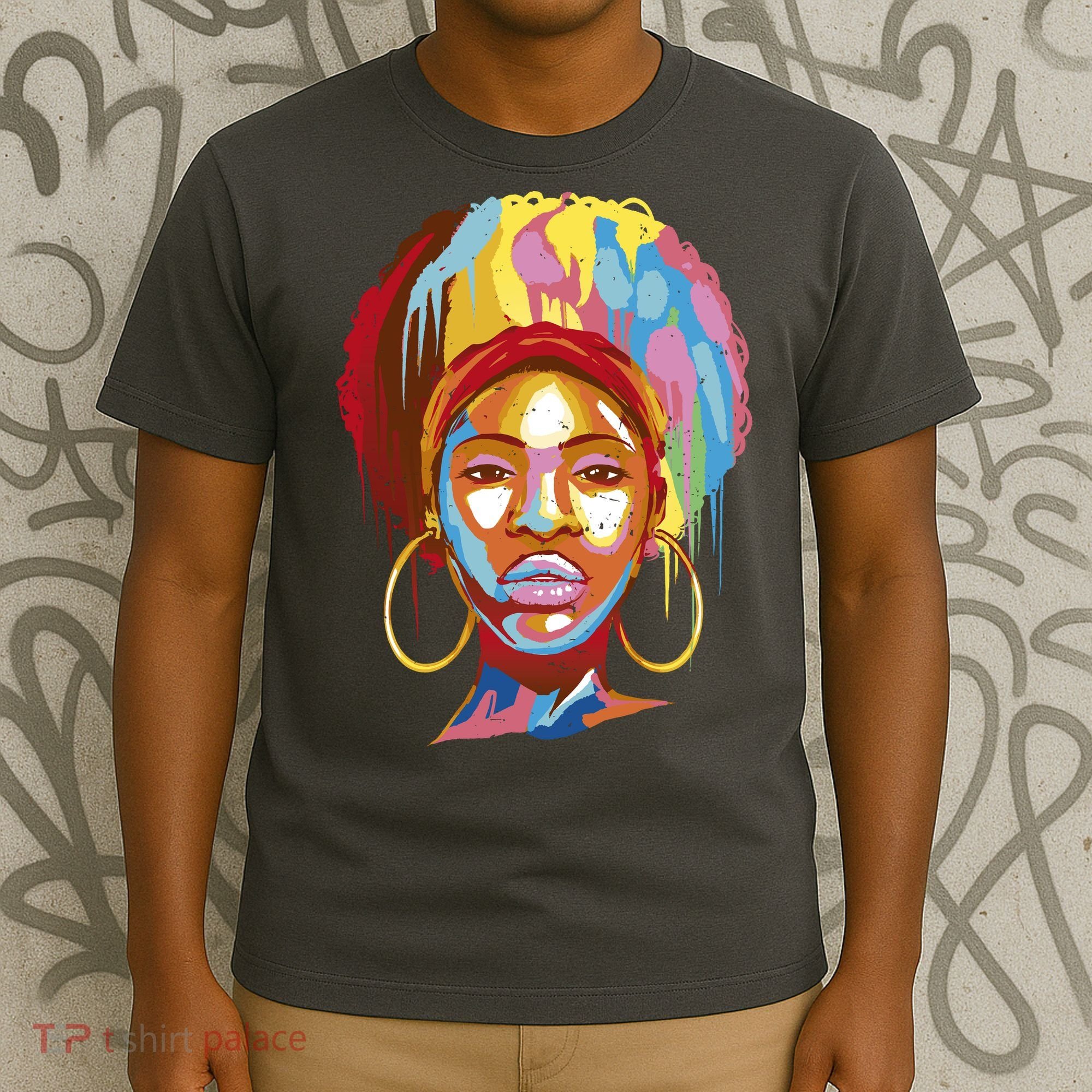 Black Female Color Drip T-Shirt