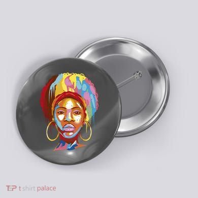 Black Female Color Drip Button
