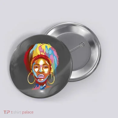 Black Female Color Drip Button