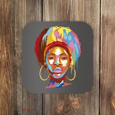 Black Female Color Drip Coaster