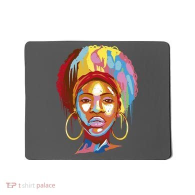 Black Female Color Drip Mousepad