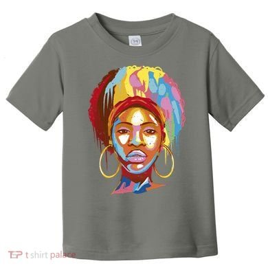 Black Female Color Drip Toddler T-Shirt