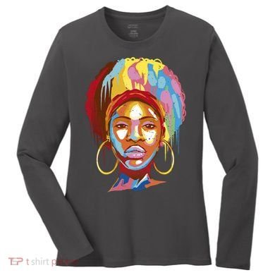 Black Female Color Drip Women's Long Sleeve Shirt