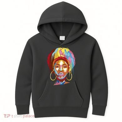 Black Female Color Drip Kids Hoodie