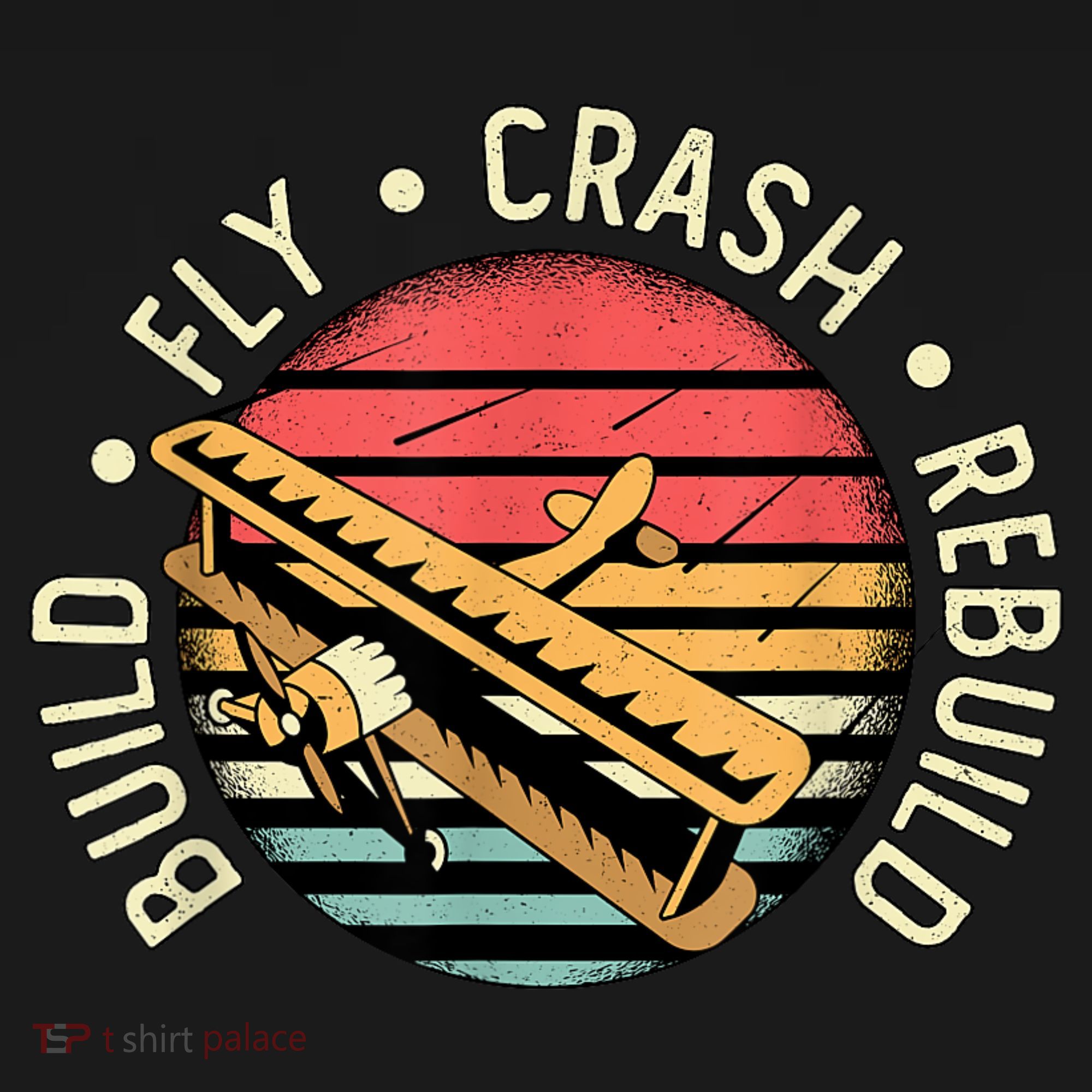 Build Fly Crash Rebuild Model Airplane Pilot Retro RC Plane Apron
