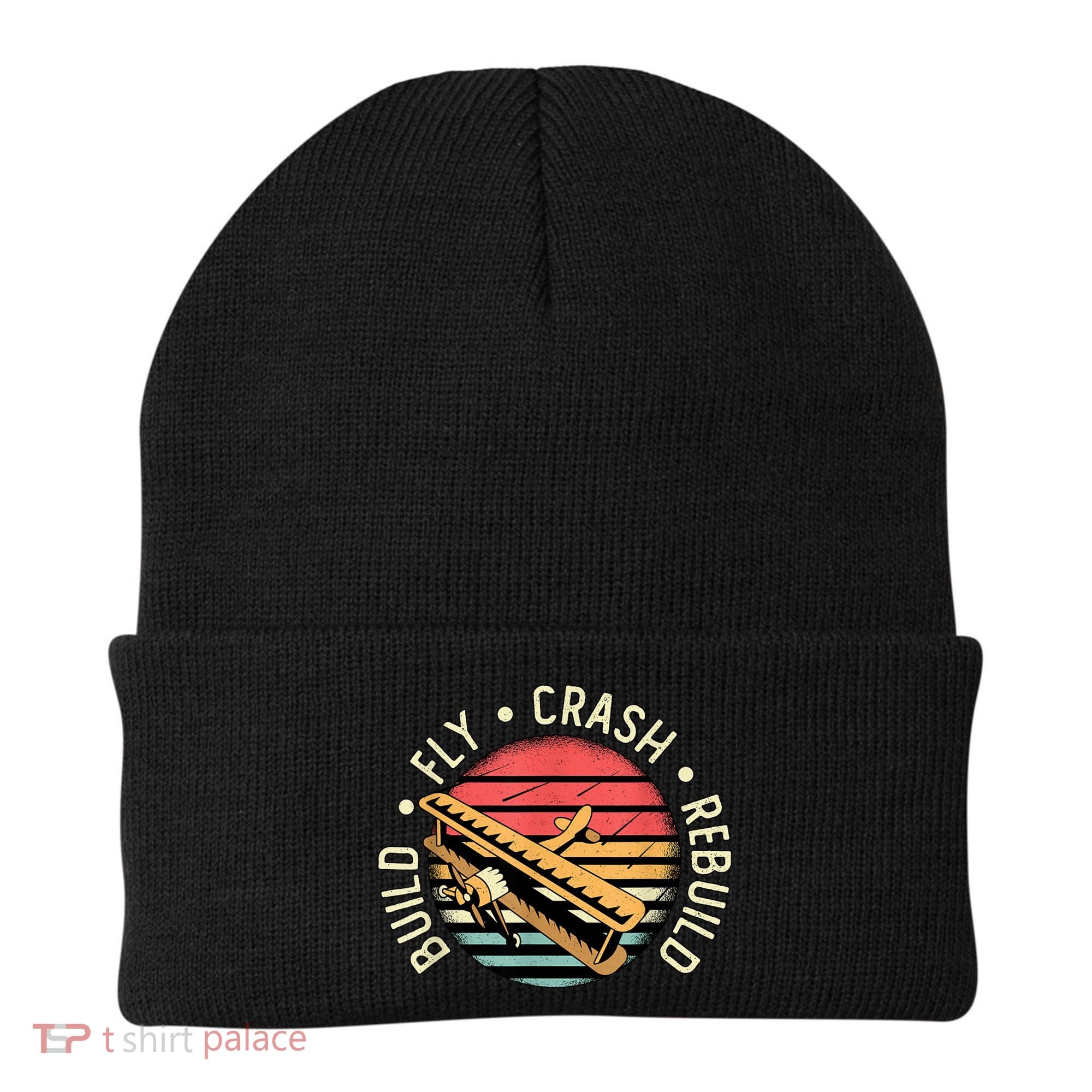 Build Fly Crash Rebuild Model Airplane Pilot Retro RC Plane Beanie