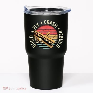 Build Fly Crash Rebuild Model Airplane Pilot Retro RC Plane Tumbler