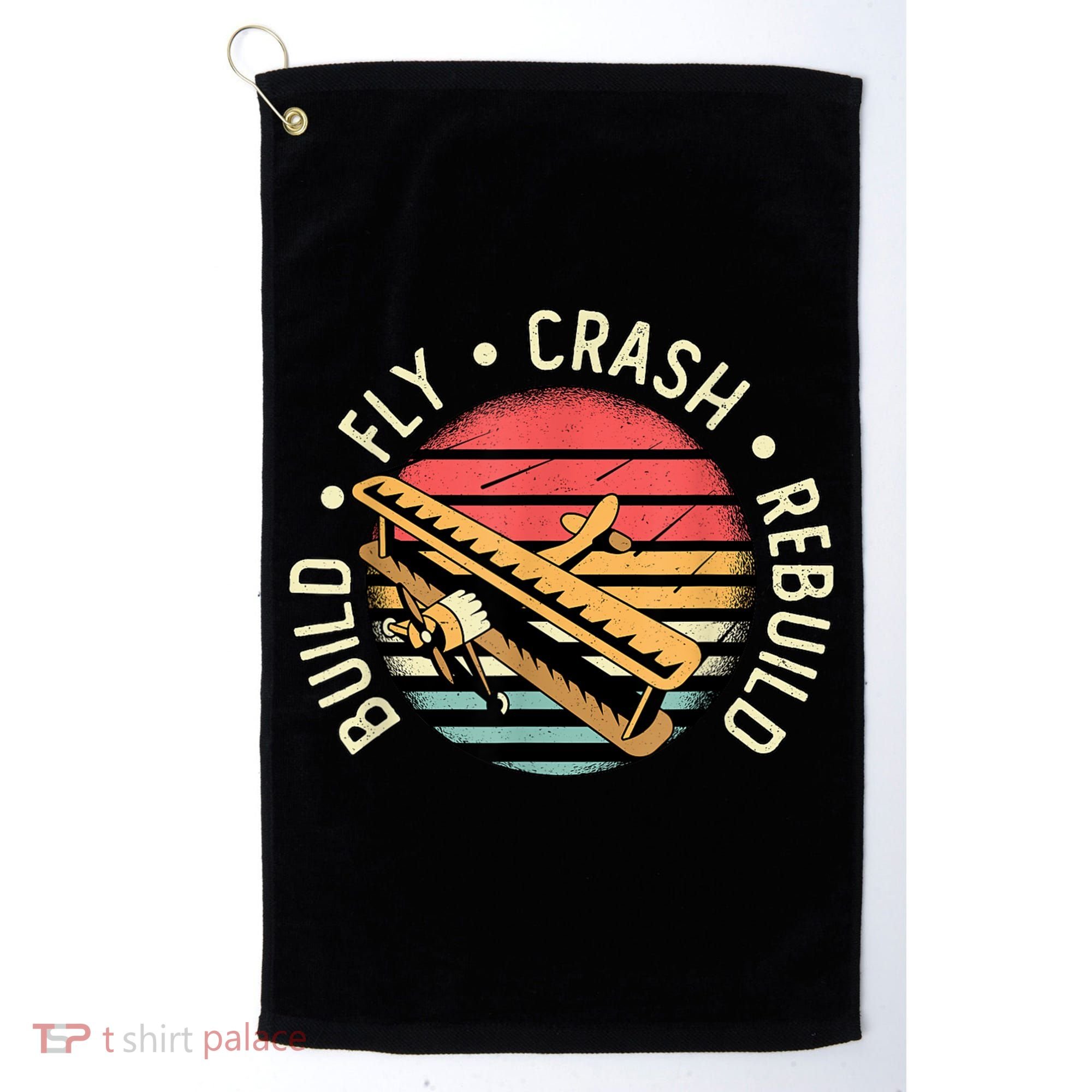 Build Fly Crash Rebuild Model Airplane Pilot Retro RC Plane Golf Towel