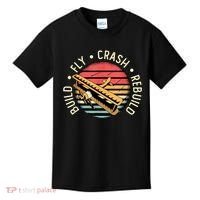 Build Fly Crash Rebuild Model Airplane Pilot Retro RC Plane Kids T-Shirt thumb 0