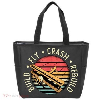 Build Fly Crash Rebuild Model Airplane Pilot Retro RC Plane Tote Bag
