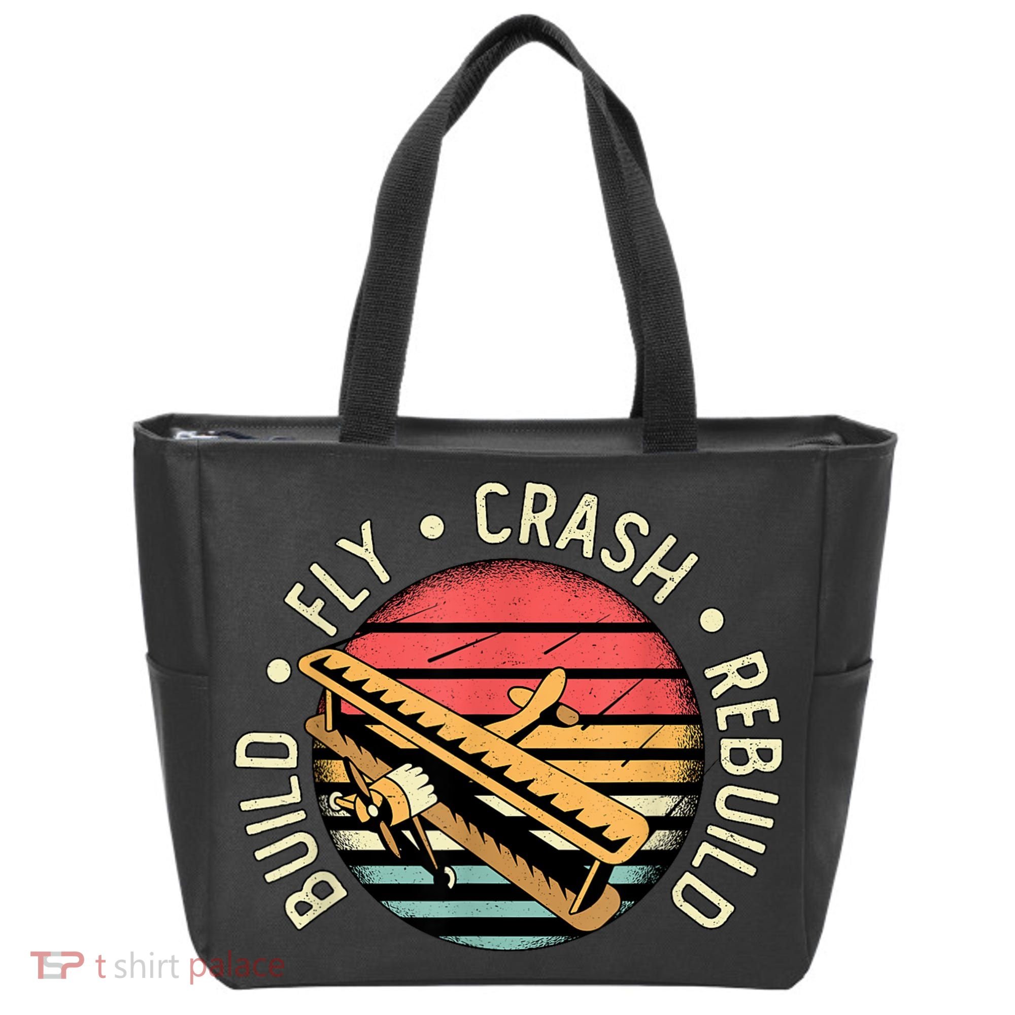 Build Fly Crash Rebuild Model Airplane Pilot Retro RC Plane Tote Bag