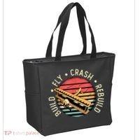 Build Fly Crash Rebuild Model Airplane Pilot Retro RC Plane Tote Bag thumb 2