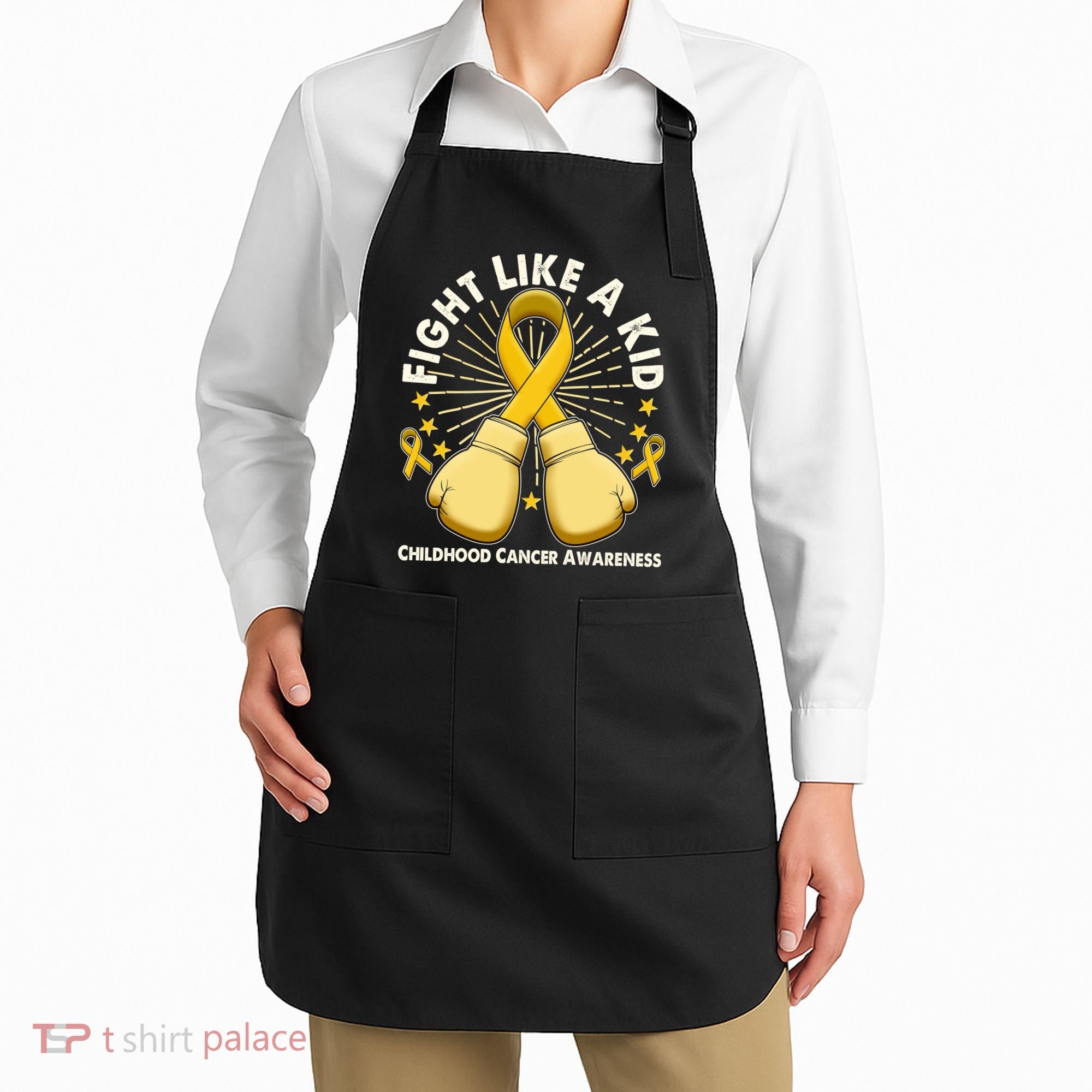 Boxing Fight Childhood Cancer Awareness Apron
