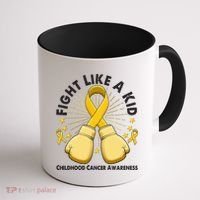 Boxing Fight Childhood Cancer Awareness Coffee Mug thumb 1