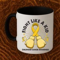 Boxing Fight Childhood Cancer Awareness Coffee Mug thumb 2