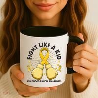 Boxing Fight Childhood Cancer Awareness Coffee Mug thumb 3