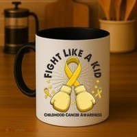 Boxing Fight Childhood Cancer Awareness Coffee Mug thumb 4