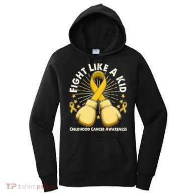 Boxing Fight Childhood Cancer Awareness Women's Hoodie