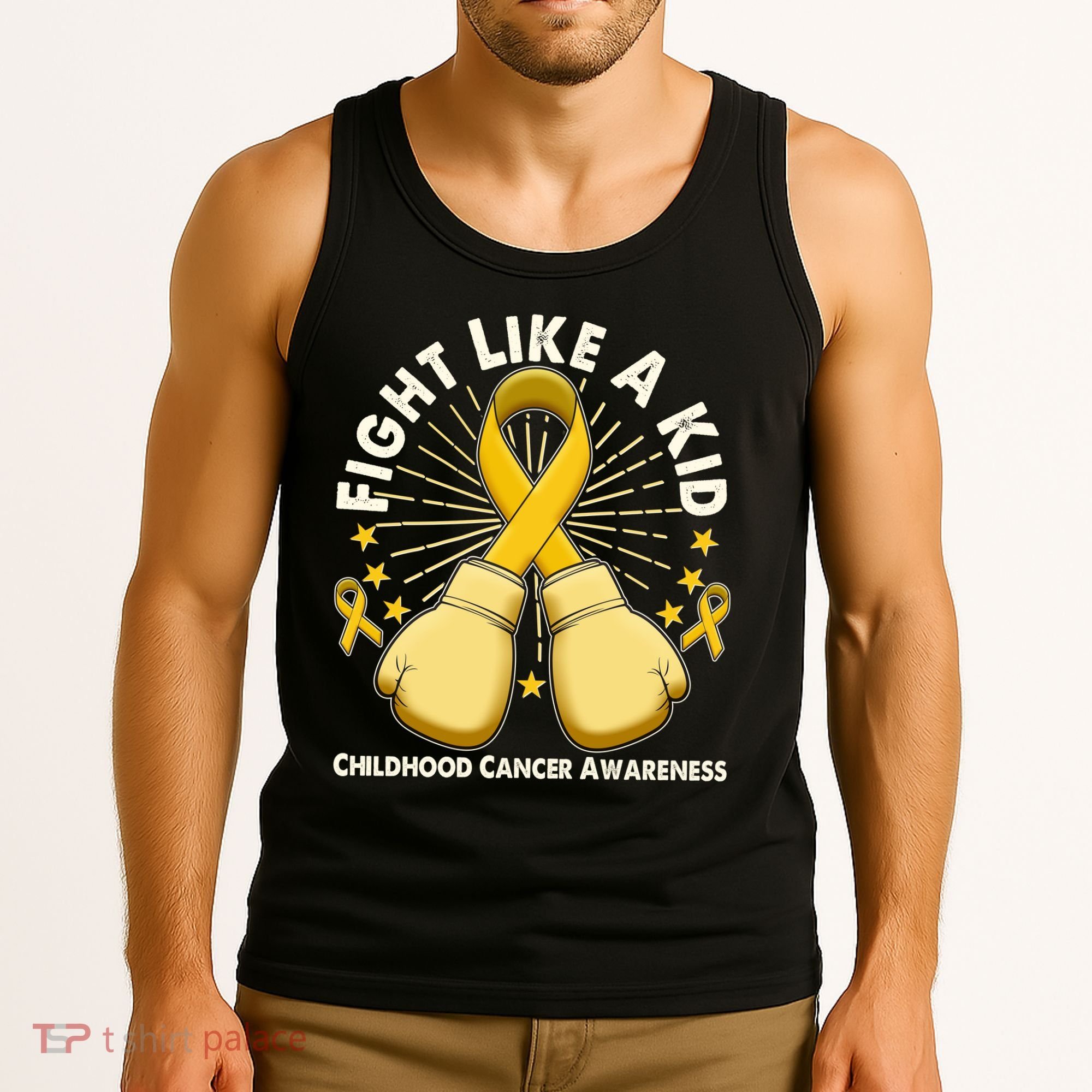 Boxing Fight Childhood Cancer Awareness Tank Top