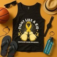 Boxing Fight Childhood Cancer Awareness Tank Top thumb 4