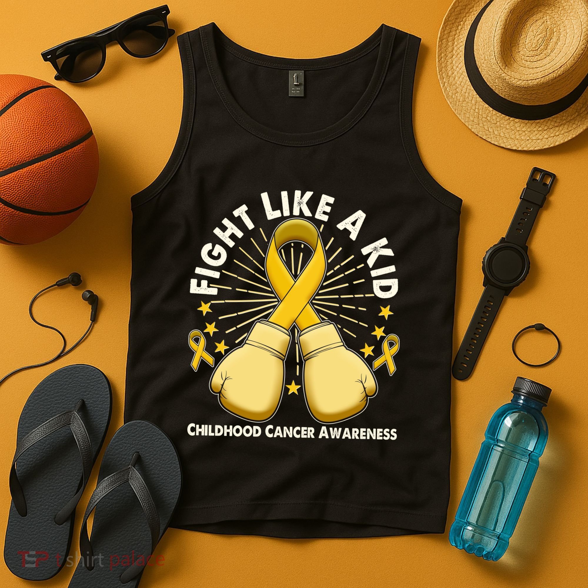 Boxing Fight Childhood Cancer Awareness Tank Top