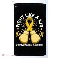 Boxing Fight Childhood Cancer Awareness Golf Towel thumb 0