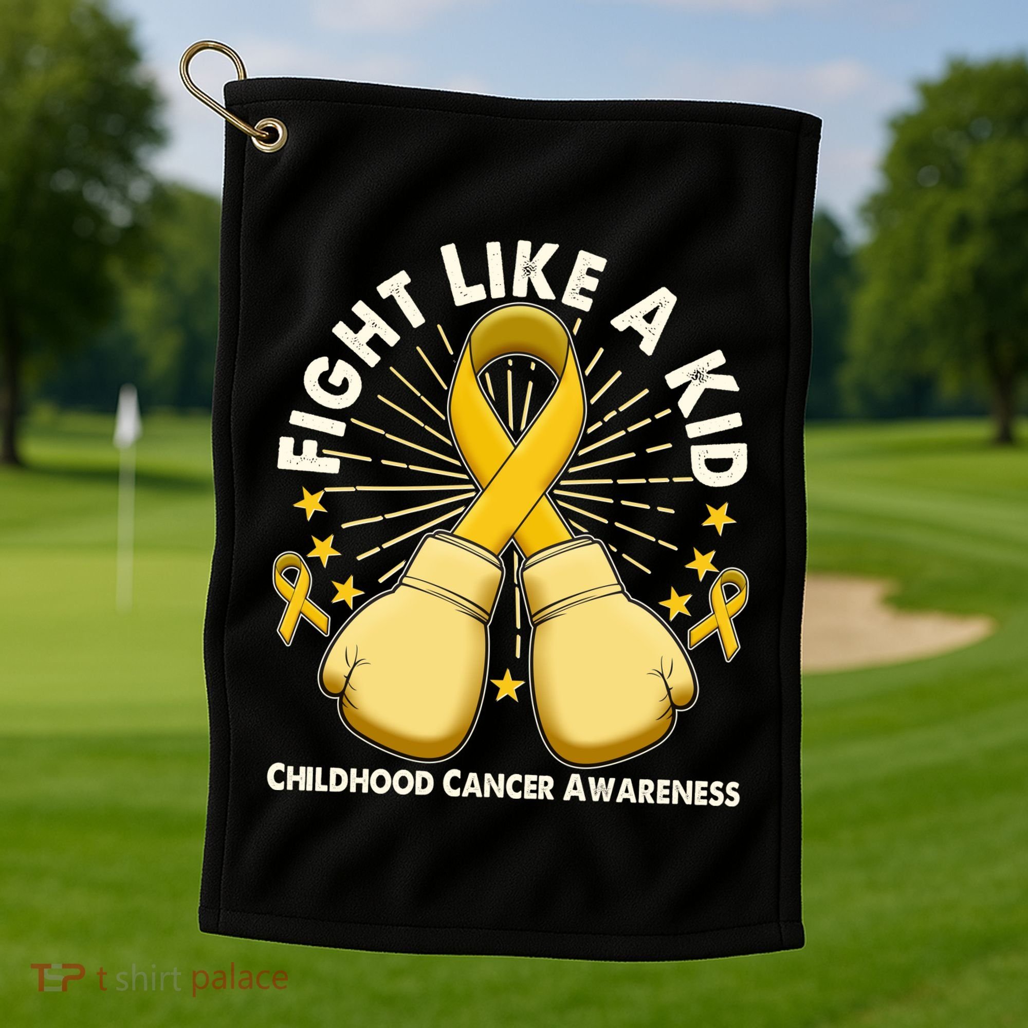 Boxing Fight Childhood Cancer Awareness Golf Towel