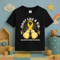 Boxing Fight Childhood Cancer Awareness Toddler T-Shirt thumb 3